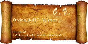 Ondrejkó Viktor névjegykártya